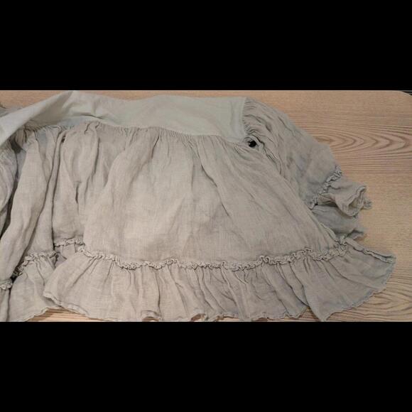 Bella Notte Linen Whisper Crib Skirt In Sterling Silver NWOT - Picture 6 of 7